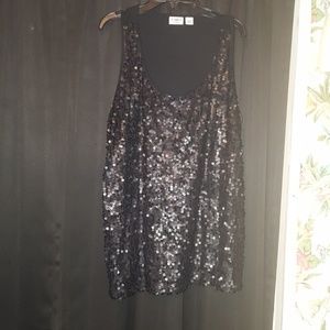 Black sequins tank top